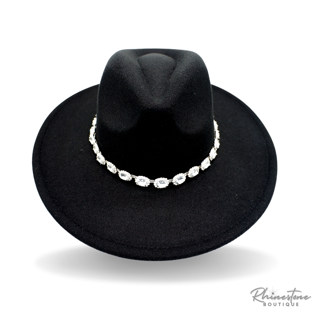 Crystal Rhinestone Fedora Hat (Multiple Colors)