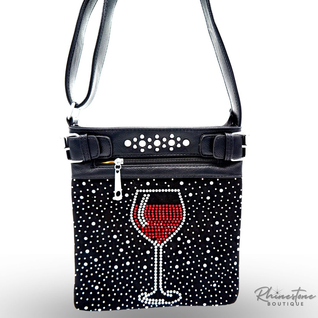 Wine Glass Rhinestone Purse