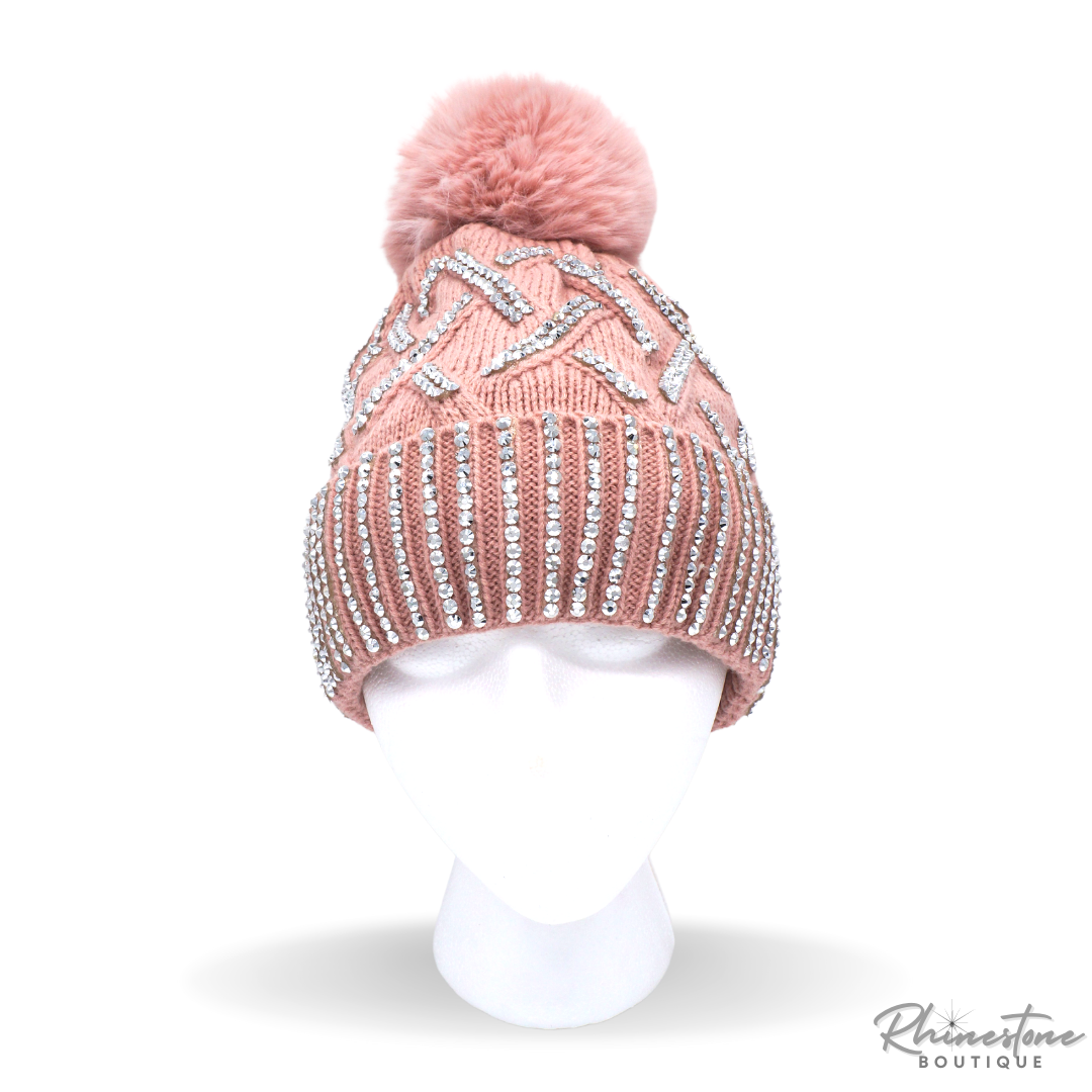 Pom Pom Rhinestone Cap (Multiple Colors)