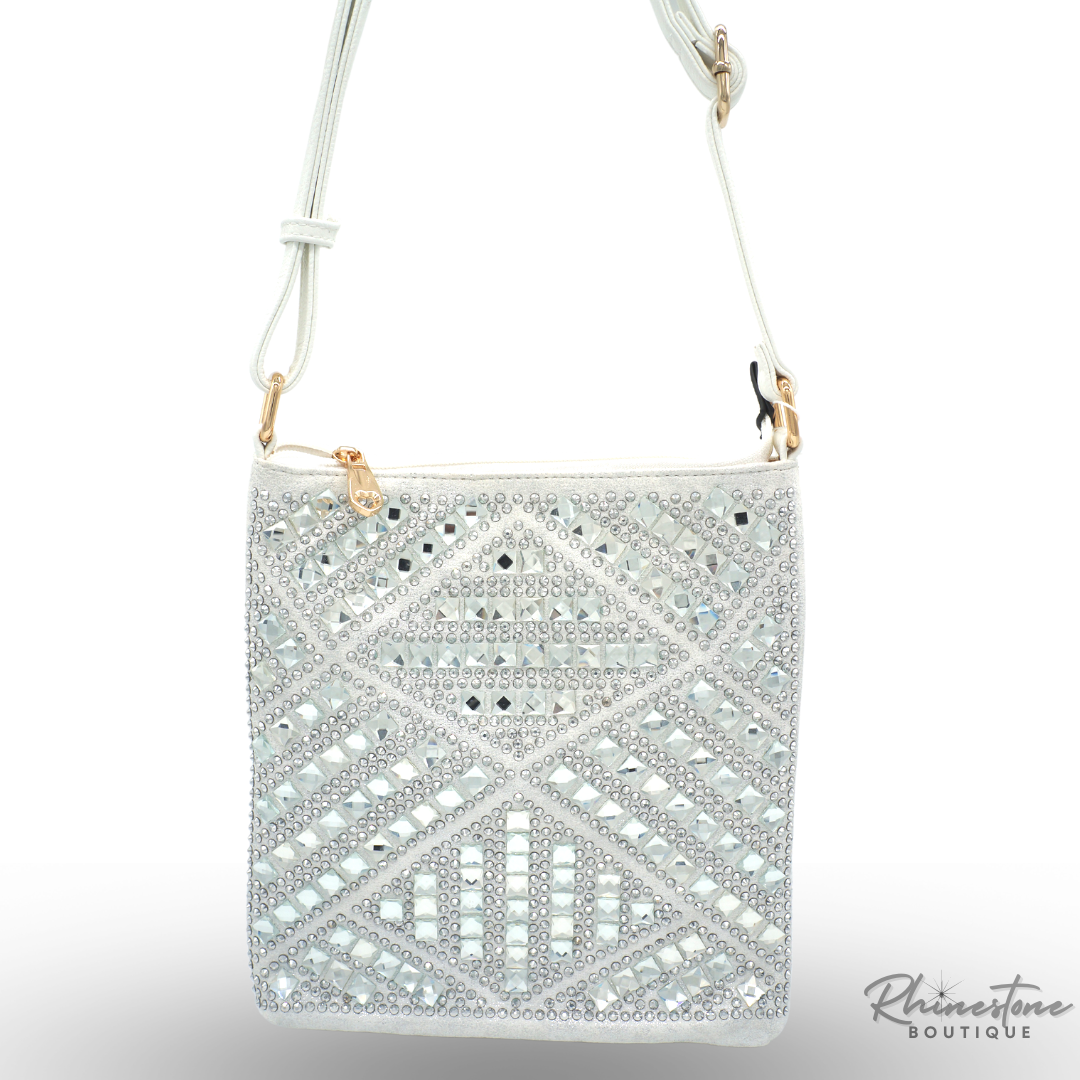 Rhinestone Purse White