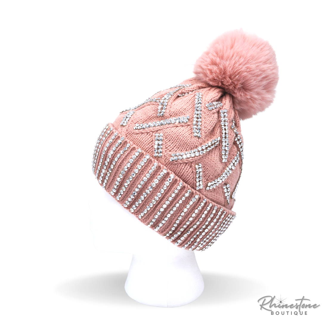 Pom Pom Rhinestone Cap (Multiple Colors)