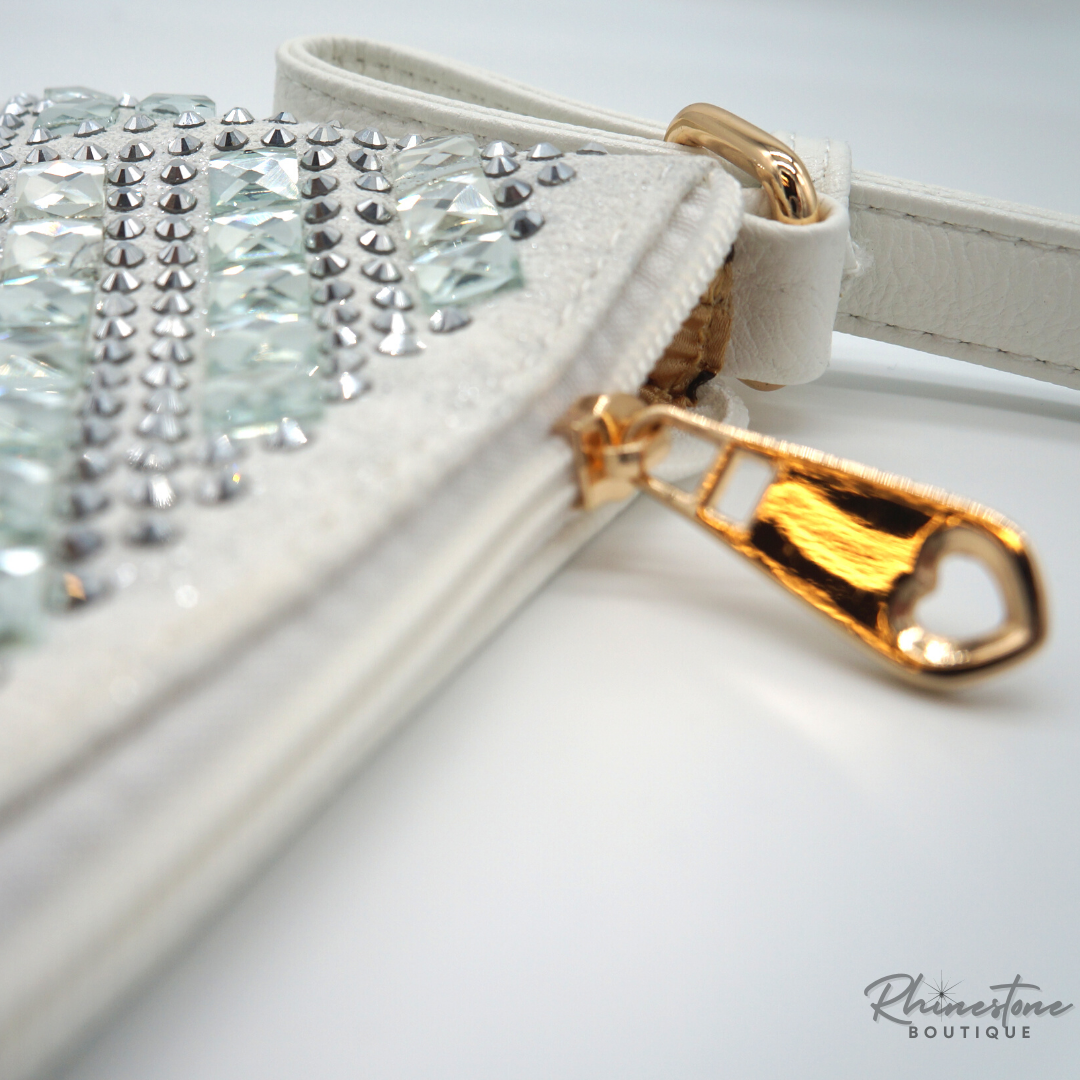 Rhinestone Purse White