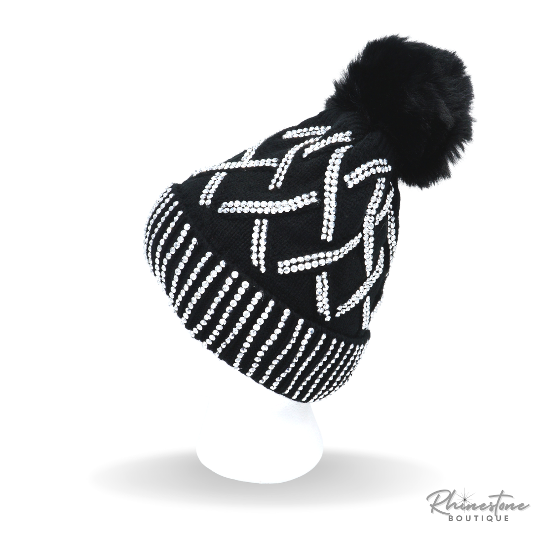 Pom Pom Rhinestone Cap (Multiple Colors)