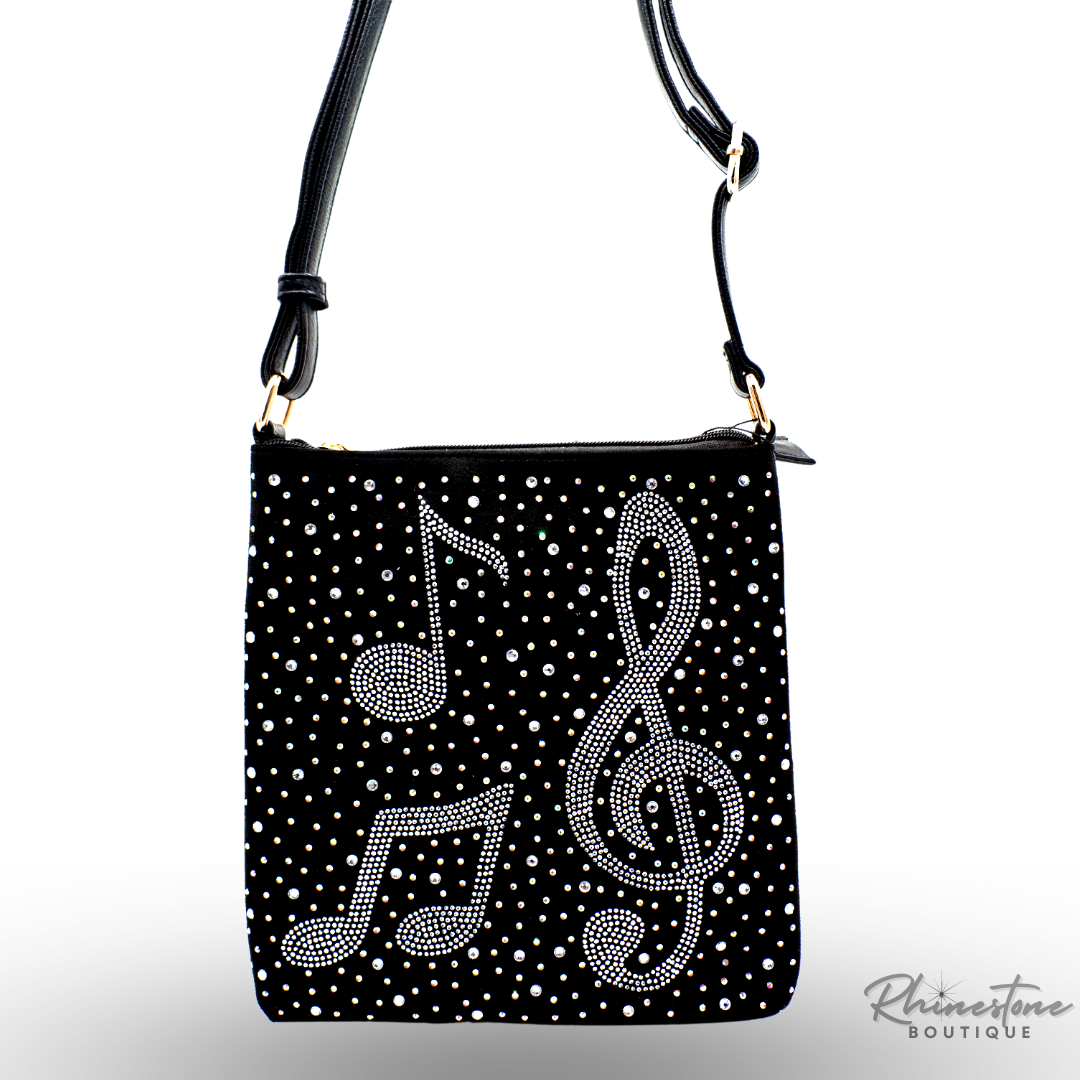 Music Note Rhinestone Purse