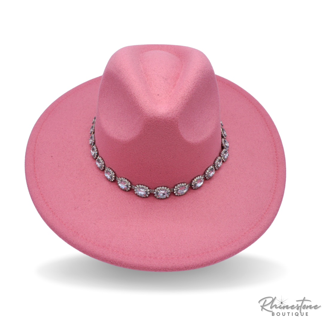 Crystal Rhinestone Fedora Hat (Multiple Colors)