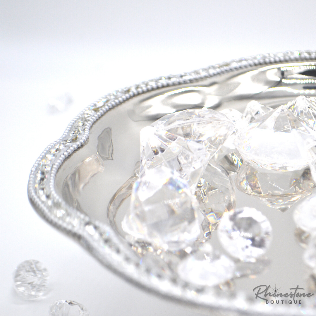 Silver Rhinestone Tray