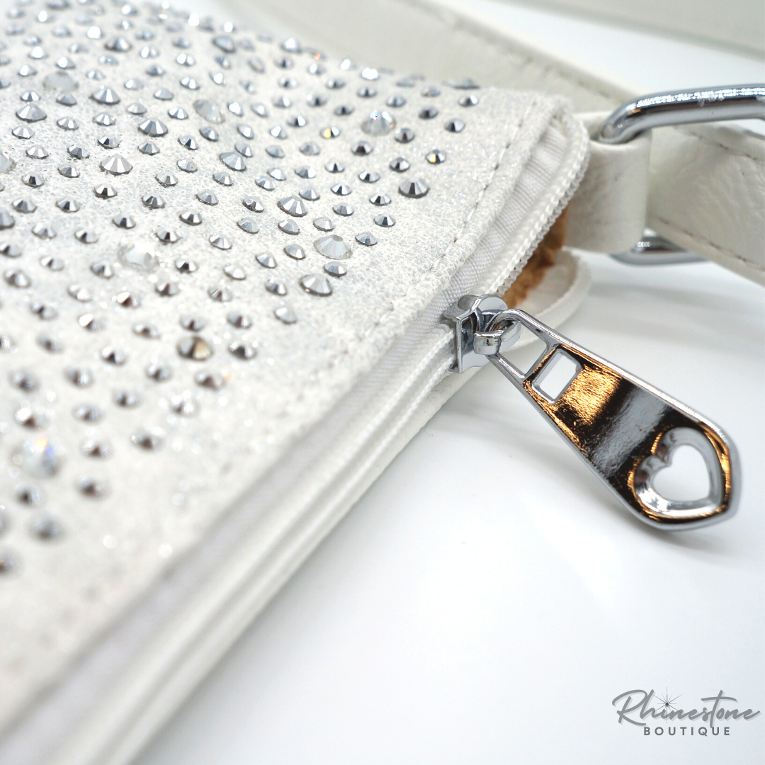 Rhinestone Purse White