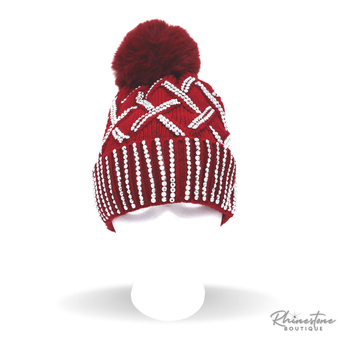 Pom Pom Rhinestone Cap (Multiple Colors)