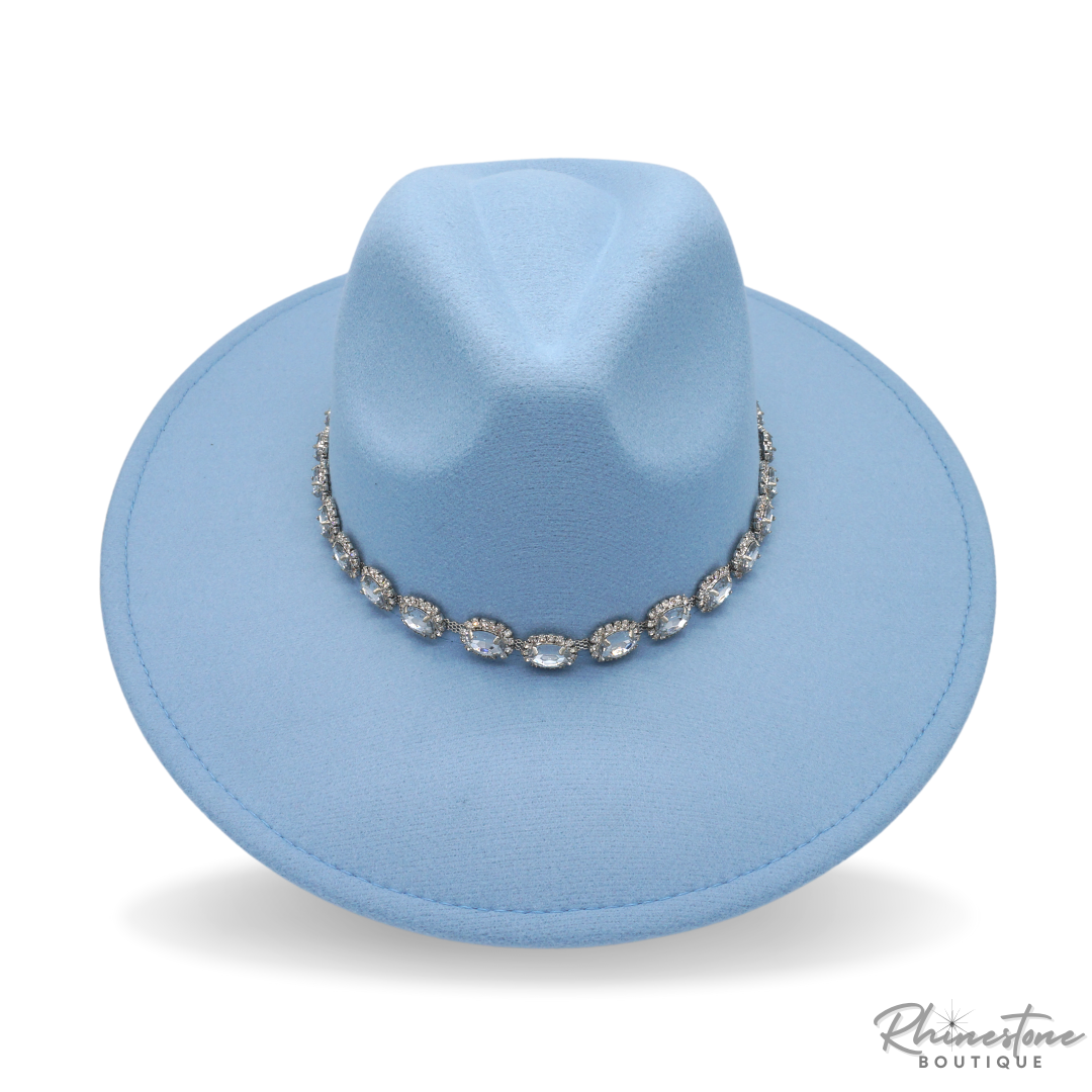 Crystal Rhinestone Fedora Hat (Multiple Colors)