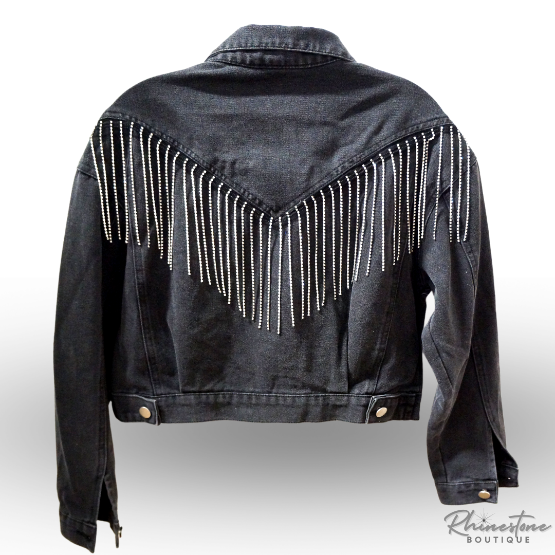 Rhinestone Fringe Jacket V design